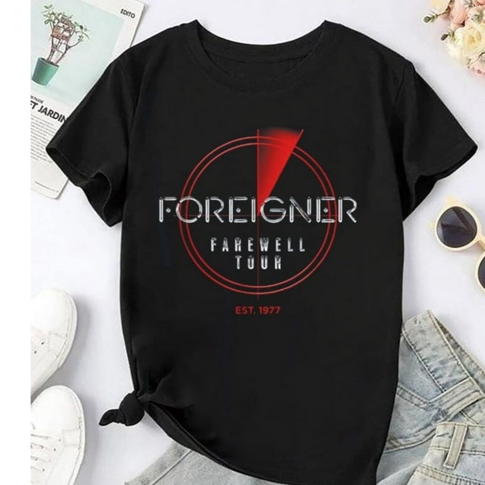 Foreigner Farewell Tour 2022  Black Band Tee Size XL
